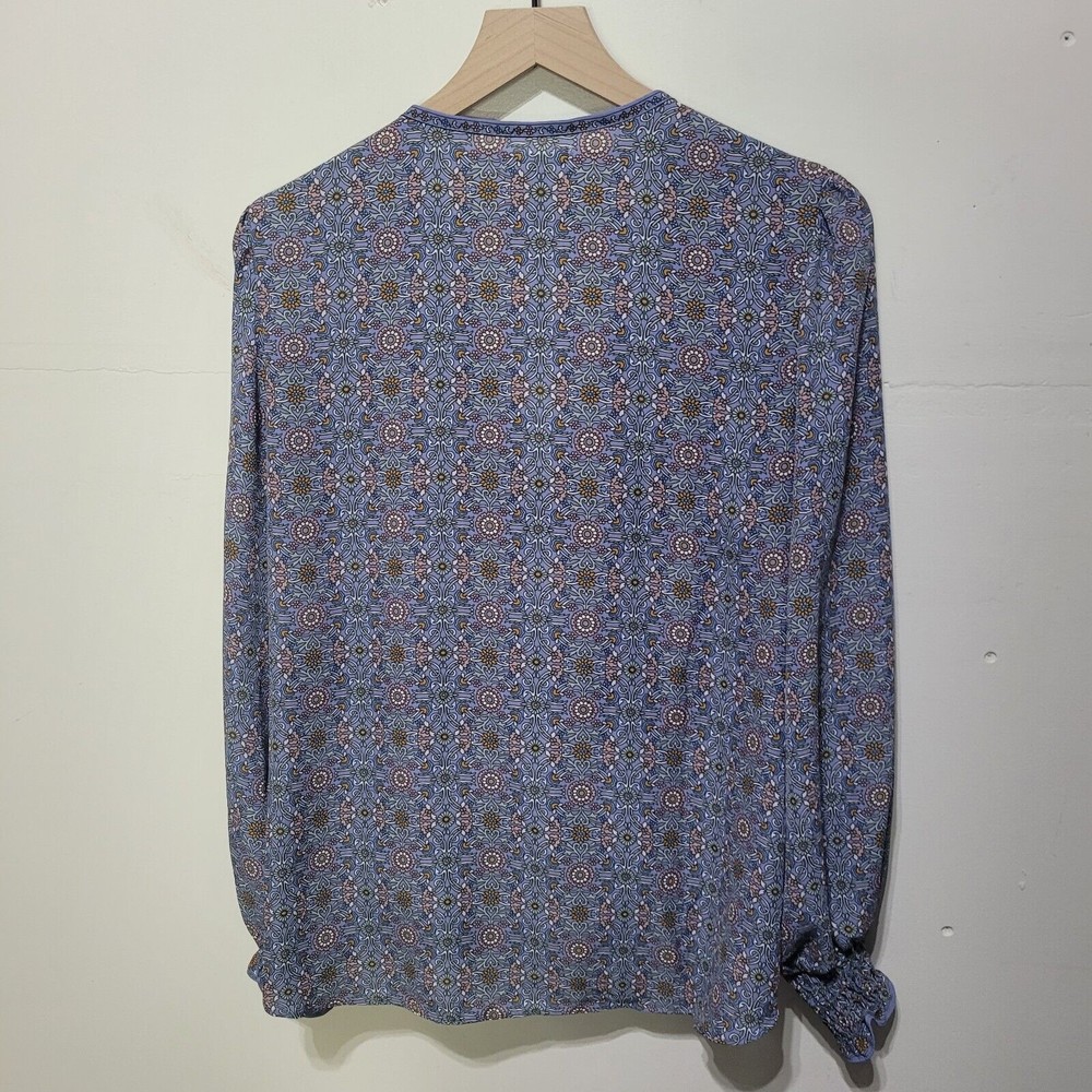 Max Studio Women's Crepe Shirtale Wrap Floral Print Surplice Blouse L - Picture 6 of 12